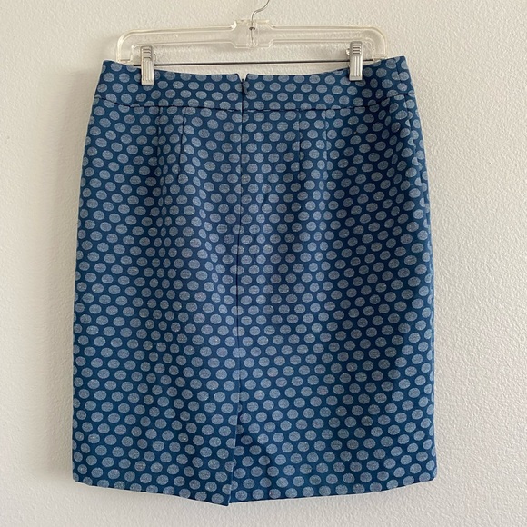 Ann Taylor Loft Blue Polka Dot Skirt Sz 6 - Picture 2 of 5
